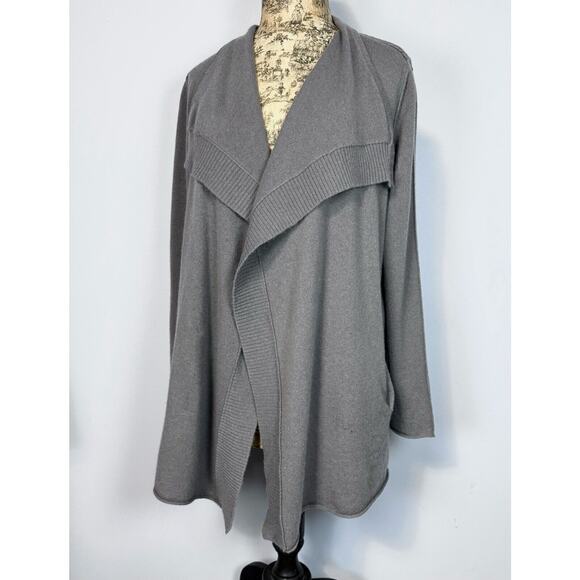 Naadam Sweater Gray Cashmere Cardigan Knit Lagenlook Open Front Long sz S / 6 - Picture 3 of 16